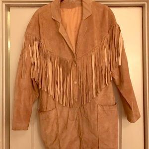 Vintage suede fringe jacket